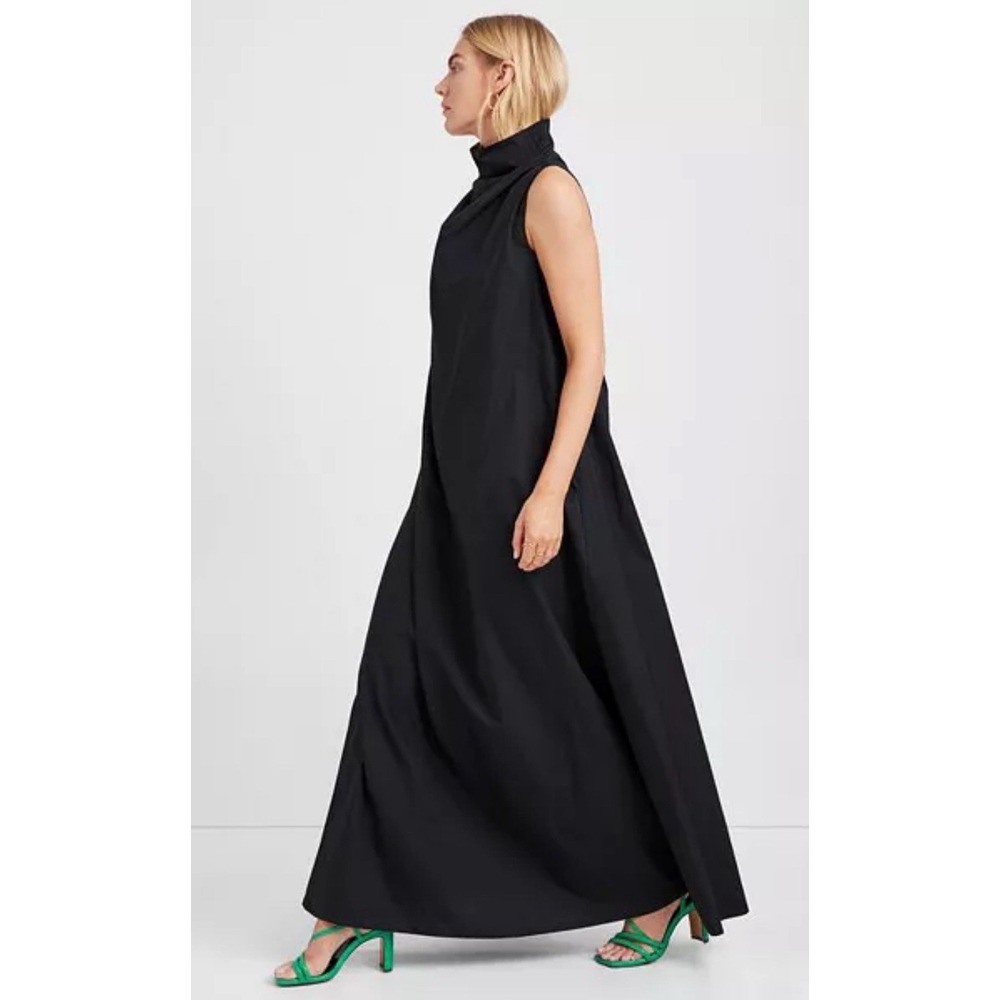 Marcella Minna Sleeveless Dress Black Size Large Maxi Cotton Pockets - Picture 2 of 13